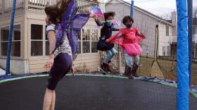 Jessie Wong's two daughters bonded with their neighbor during the pandemic, giving them a chance to find some social time during a year when many people became more isolated because of quarantine and social distancing rules. (Provided by Jessie Wong)