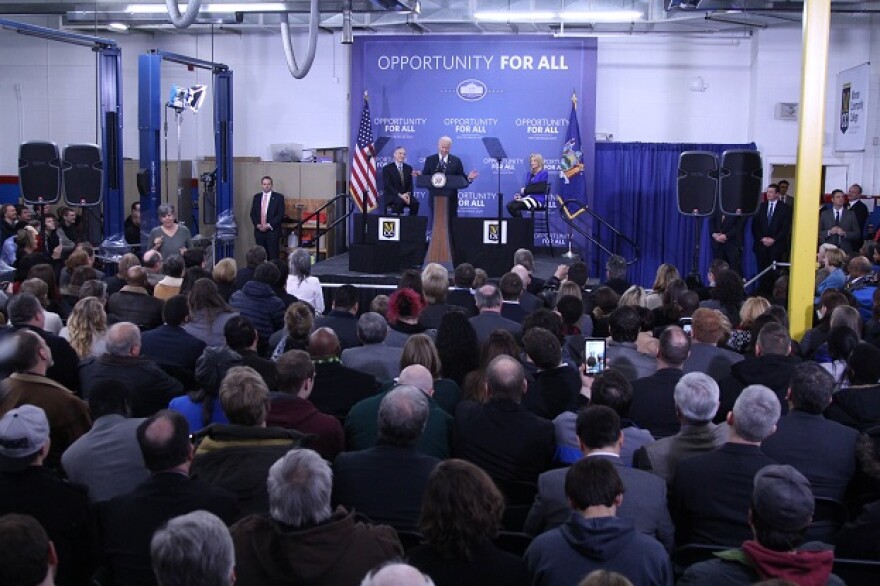 United States Vice President Joe Biden addressing the crowd at MCC's Applied Technologies Center