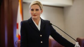 Secretary of State Laurel Lee speaks during the AP Florida Legislative Planning Session on October 29, 2019 in Tallahassee, Florida. Late Tuesday, Lee's attorneys asked the Florida Supreme Court to reject a last-minute attempt to block the proposed amendment, known as Amendment 3. (Fresh Take Florida file photo)