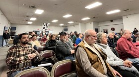 North Pocono-area residents and land owners in opposition to a data center development attend a Friday night supervisors meeting.