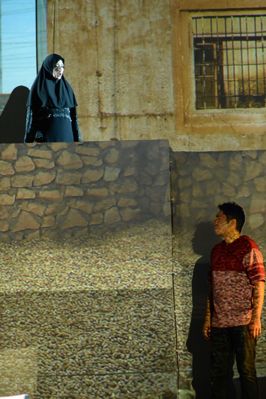Jonathan Lacayo plays a young Iraqi boy and Ani Maldjian portrays his radicalized mother in 'Fallujah.'