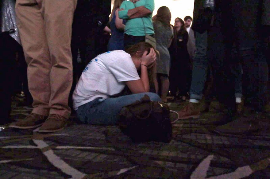 a stunned Democratic supporter