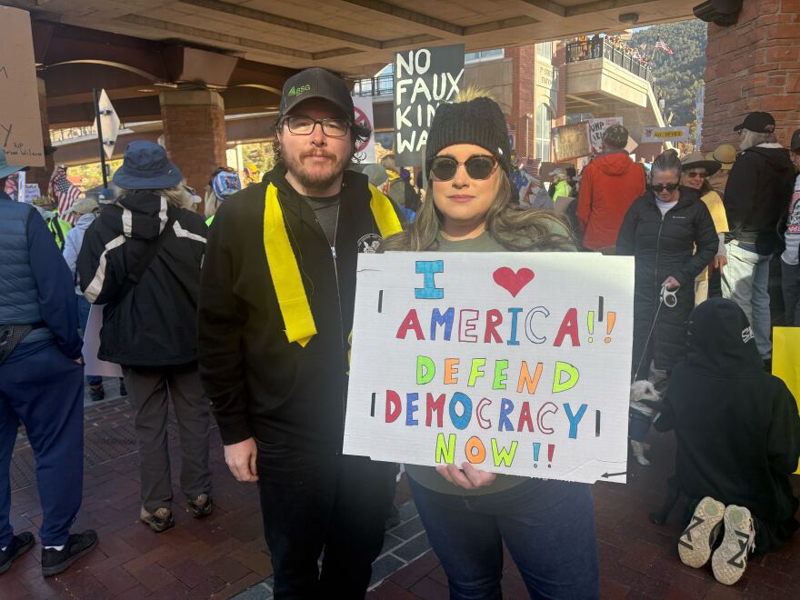 About 4,000 people gathered in Glenwood Springs on Oct. 18, 2025, for the No Kings Rally, one of thousands that took place around the country.