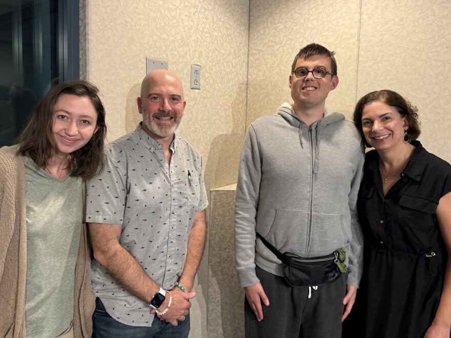 Jacklyn Boheler, Jeff Tiberii, Alex Martel, and Lisa Kaylie in WUNC's studios.