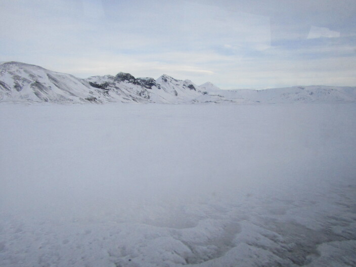 A snowy landscape.