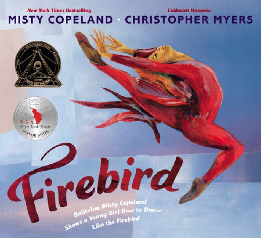 color photo of the cover of Misty Copeland Firebird. http://www.penguin.com/book/firebird-by-misty-copeland-illustrated-by-christopher-myers/9780399166150