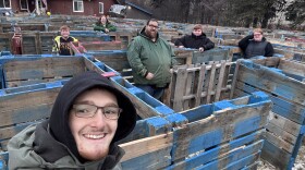 The family hosted their sixth annual pallet maze, a community tradition that has grown from a simple backyard idea into one of the town’s most anticipated fall events. Photo: Courtesy of the Hulett family