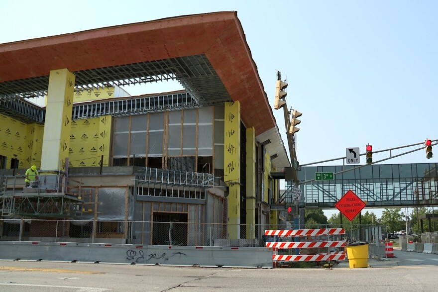A convention center being constructed