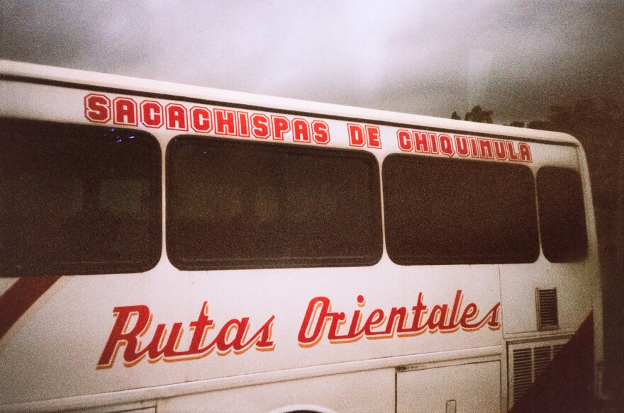 A bus in Guatemala, pictured near the Honduran border