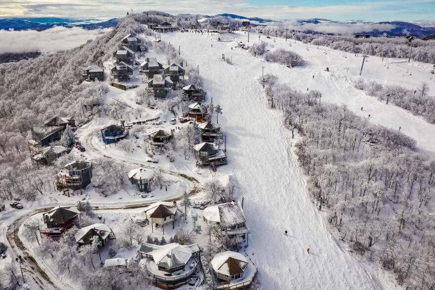 Aerial view of Beech Mountain