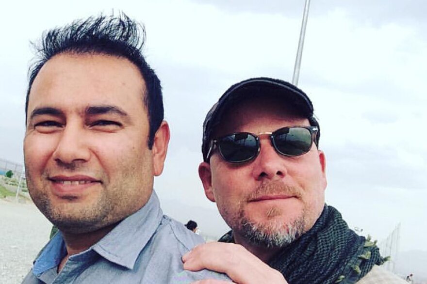 Zabihullah Tamanna (left) and David Gilkey in Afghanistan on June 2, 2016, when they were on assignment for NPR traveling with an Afghan army unit.