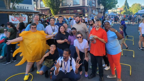 Rise & Shine caregivers and clients pictured at the Springfield Street Fair, 2024.