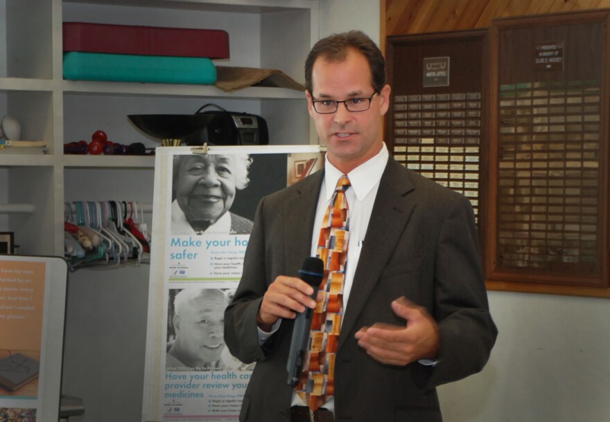 Greg Olsen, New York State Office for the Aging director, speaks at the Rotterdam Senior Center in 2012.