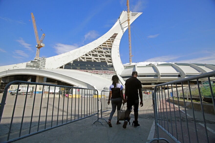 The Olympic Stadium in Montreal was temporarily used as a migrant shelter in 2017. Canada has seen thousands of migrants entering the country from the U.S., avoiding official entry points and requesting asylum.