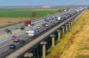 An aerial view of the Yolo causeway highway connecting Sacramento and Davis on July 12, 2024.