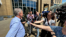 Gov. Ned Lamont is quizzed about tree cutting behind his home in Greenwich.