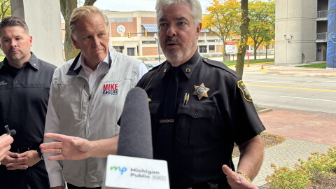 Saginaw County Sheriff William Federspiel endorsed Republican U.S. Senate candidate Mike Rogers Wednesday
