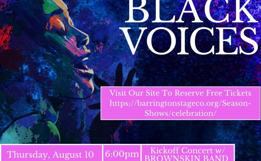 A flyer for Celebration of Black Voices, happening at Barrington Stage this weekend.