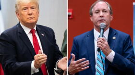 Former President Donald Trump, left, has endorsed Texas Attorney General Ken Paxton for reelection in 2022.