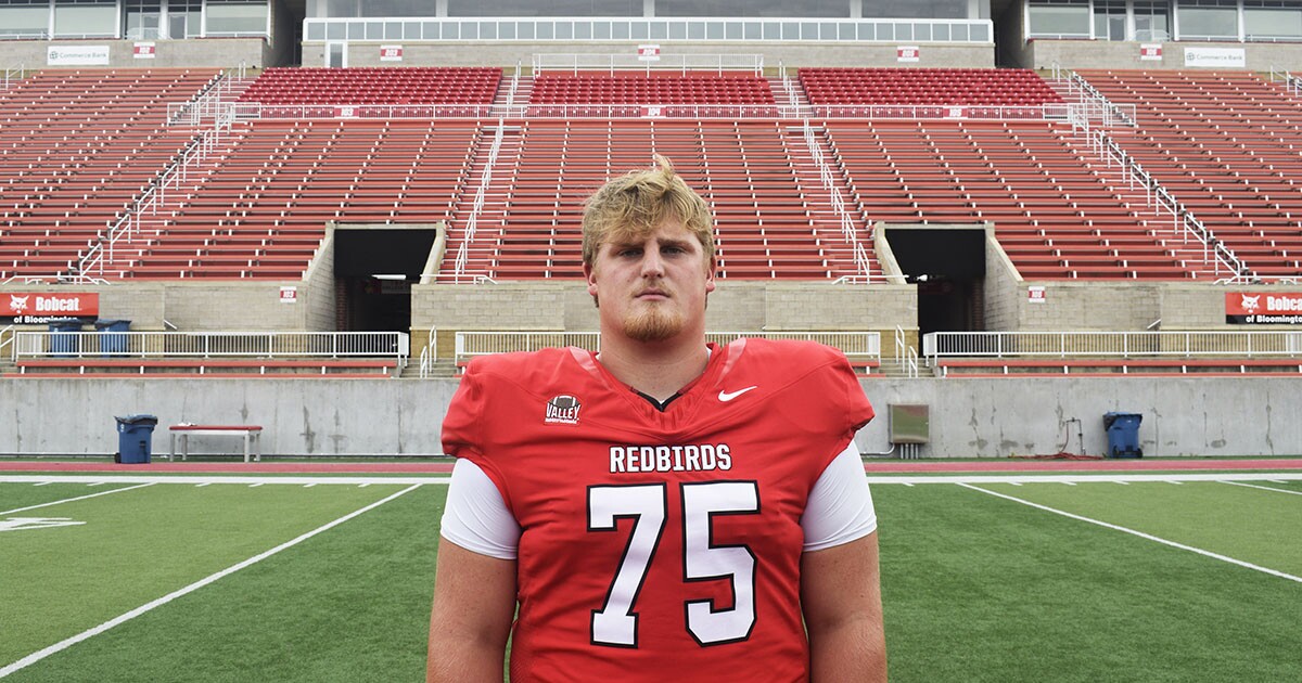 Illinois State's Caiden Abbs goes all out as offensive lineman and engineering student