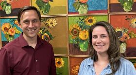 (Left to right) Executive Director Brian Allen of the German American Heritage Center next to Assistant General Manager Carlie Allison of The Last Picture House.