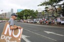 Protesters line the streets of Punchbowl and Alakea for the "No Kings" protest in Honolulu. (June 14, 2025)
