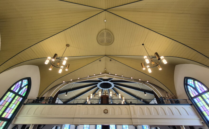 Different views of St. Vincent de Paul church in Niagara-on-the-Lake