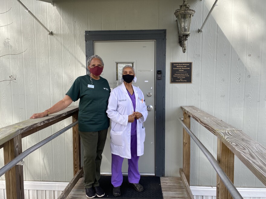 Carolyn Adams (left) and Dr. Pamela Lewin founded the Estella Byrd Wellness Center to end the medical desert in West Ocala. (Sami Ewing/WUFT News)