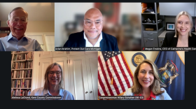 Five people in a Zoom meeting