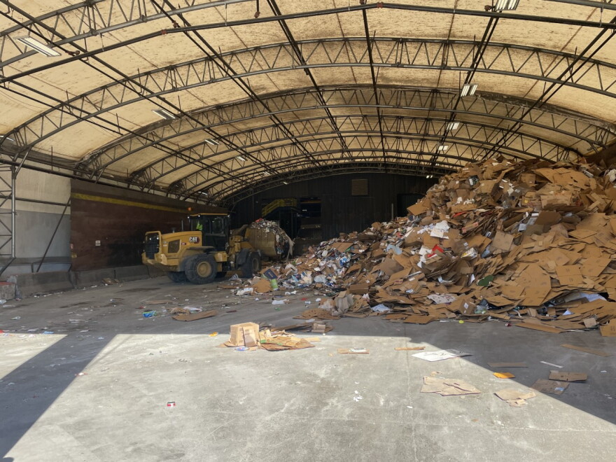 Processing Cardboard at the Lexington Recycling Center 02-13-23