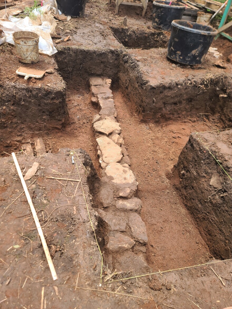 The foundation of a home dating back to the 19th Century in Springfield, Mo.