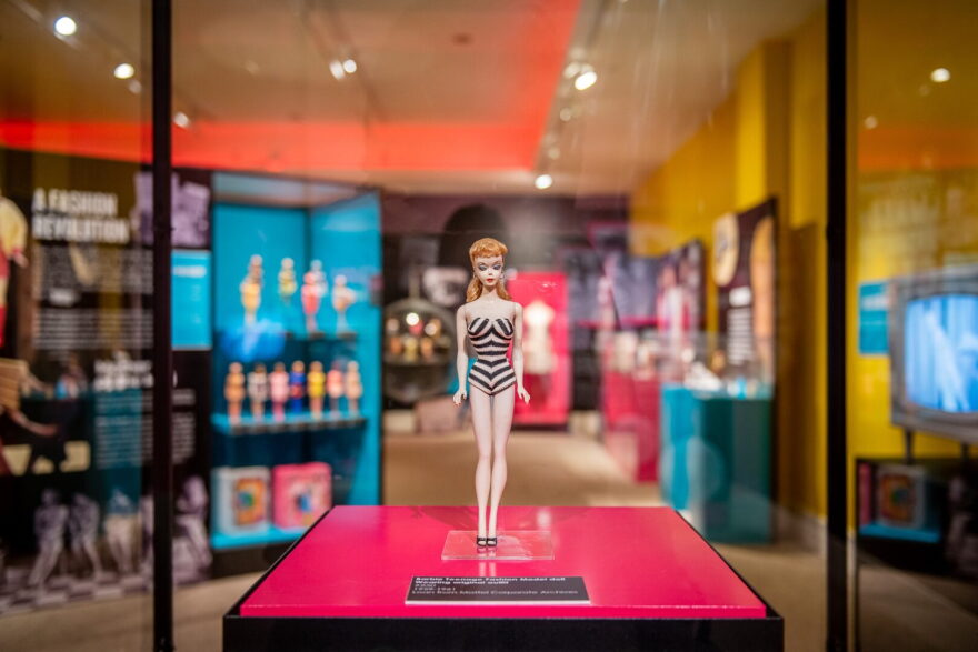 The original Barbie doll design from 1959 is part of "Barbie: A Cultural Icon," a traveling exhibit on display at the Virginia Museum of History and Culture in Richmond.