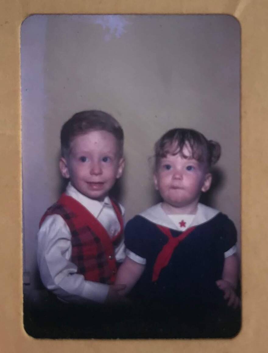 Carey Mae Parker as a toddler appears in a portrait with her older brother Glenn.