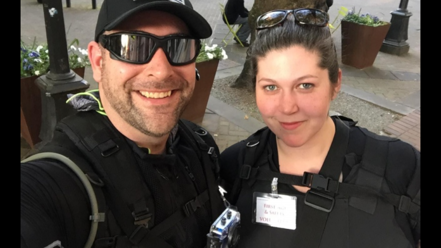 James and Krystal Marx on patrol together during May Day 2016