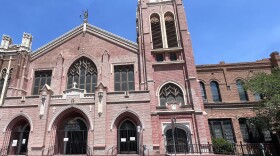 Sacred Heart Church sits at the intersection of S. Oregon Street and E. 4th Avenue.