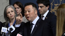 Attorney General William Tong speaks out with state leaders at the State Office Building as The Supreme Court is considering a new abortion case affecting pregnant people across the U.S. The high court in arguments may ratify a ruling from a conservative federal appeals court that would limit access to a medication, mifepristone. Hartford, Connecticut March 26, 2024.