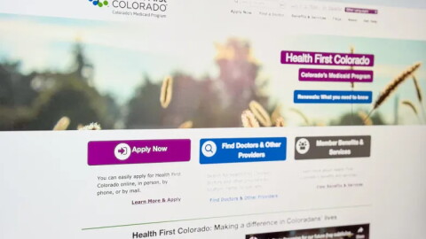The website of Health First Colorado, the name used by Colorado's Medicaid program, on Aug. 20, 2025.