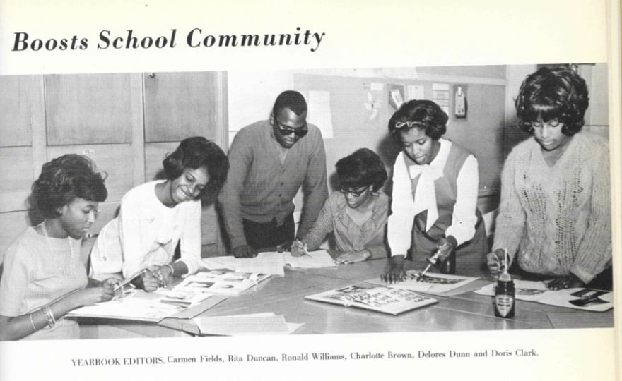 A page from Carmen Field's 1966 high school yearbook. Fields grew up in Tulsa, Okla., and says that in her segregated community, she felt supported, valued and welcomed.