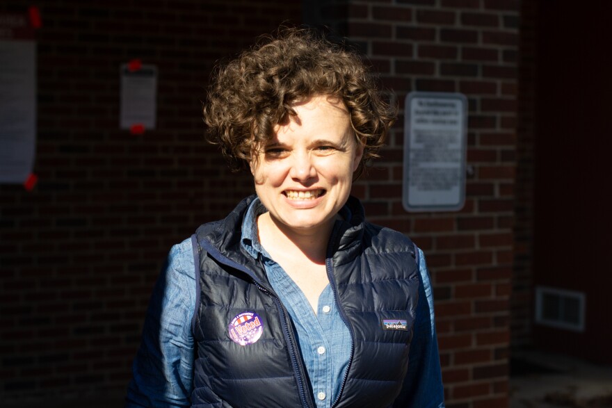 State Delegate Sally Hudson came to check on student turnout.