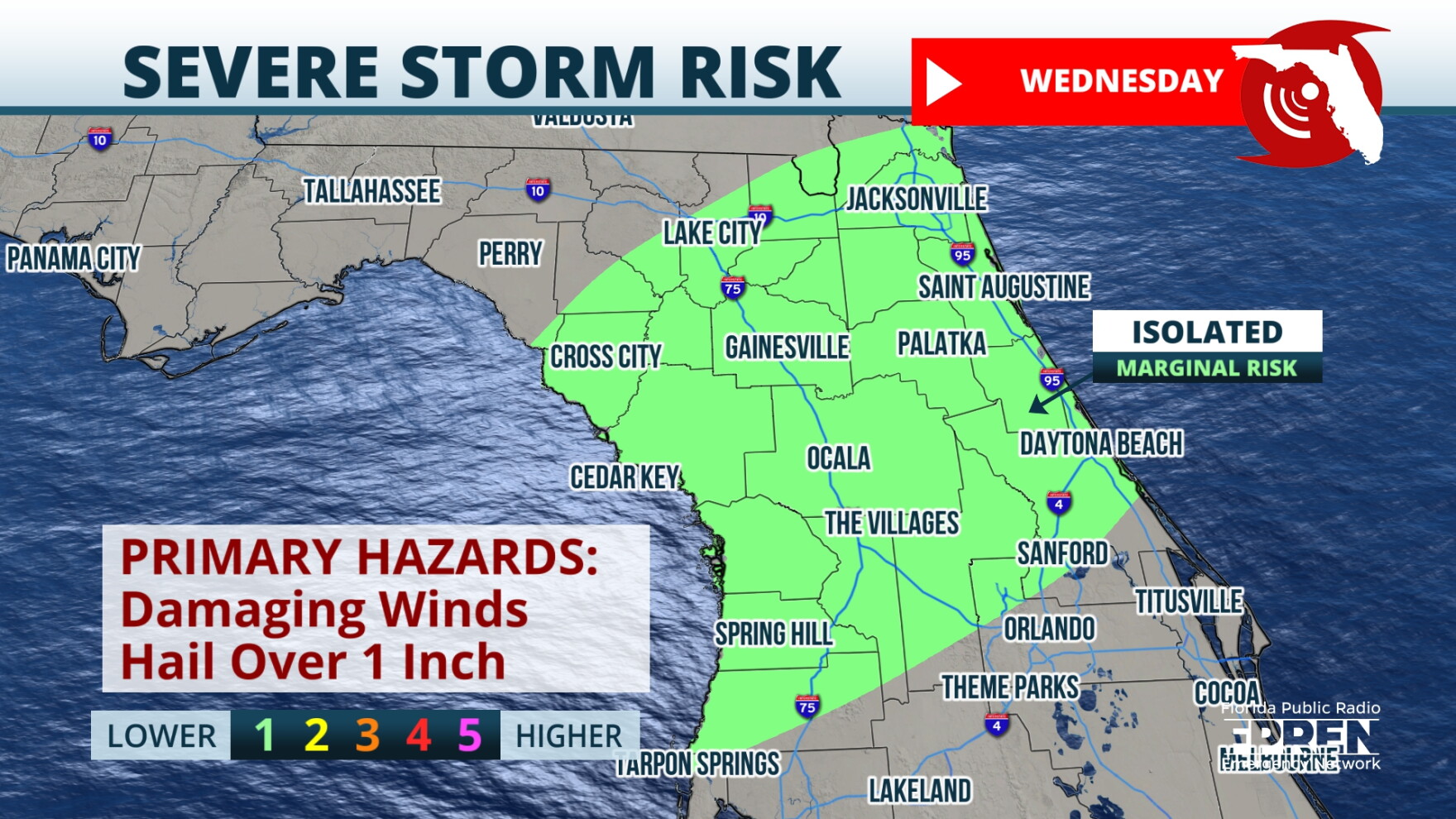 Severe storms with flooding risk across north Florida through Wednesday ...