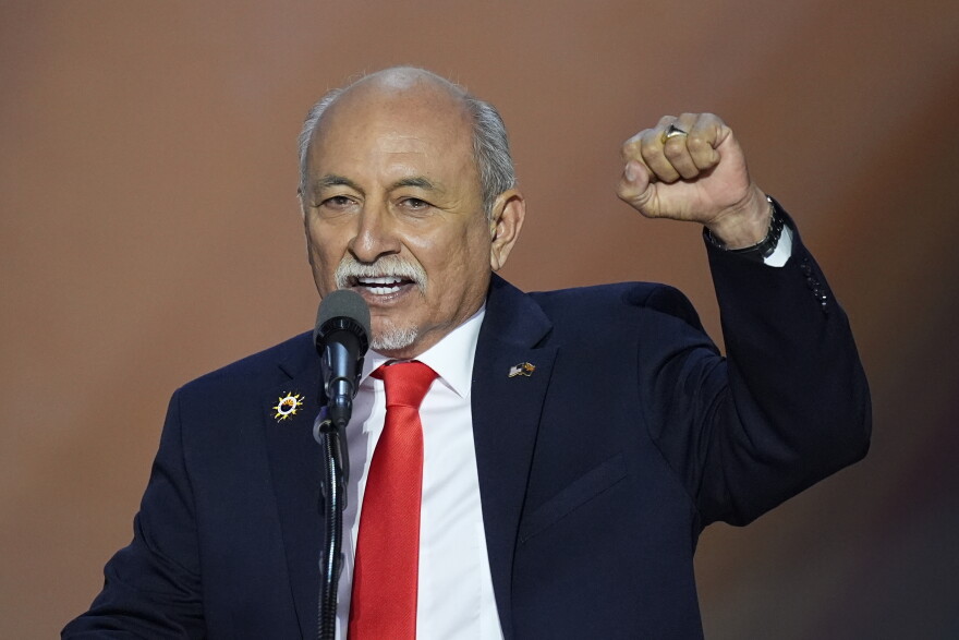 David Lara, from Arizona, speaks during the Republican National Convention.