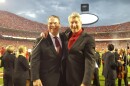 Frank Byrne and Michael Stern after a Kansas City Symphony performance of "The Star Spangled Banner" before the 2015 Kansas City Chiefs home opener.