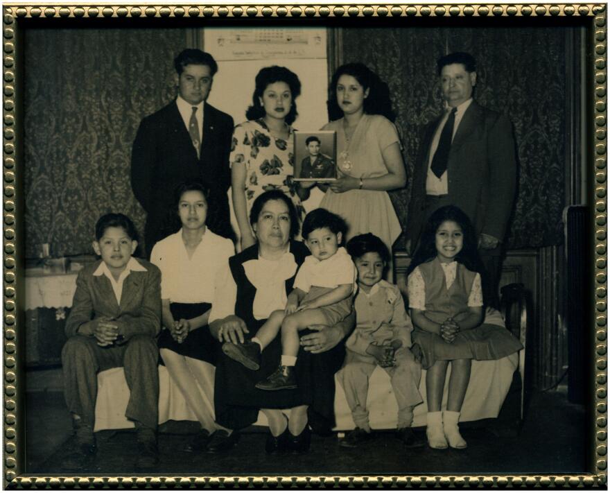 A Zuniga family portrait. Gus Zuniga can be seen in the front row, far left.  