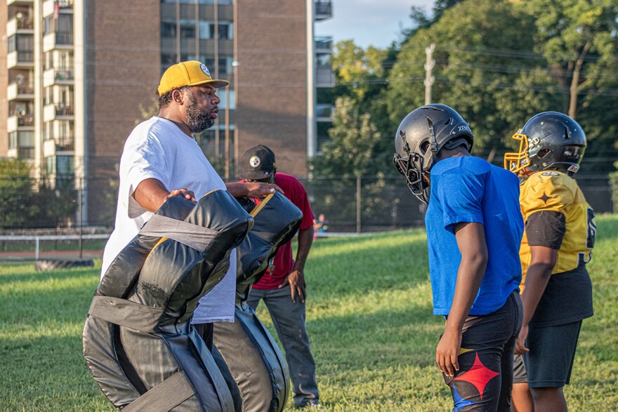 Indy Steelers have been a part of the Tarkington Park community for years. Generations of children from around the area have trained under Coach Nell. Many of them are now in high school and are choosing between different college scholarships because of their football skills.