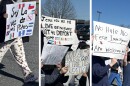 Harrisonburg students staged walkouts at three city schools on Friday.