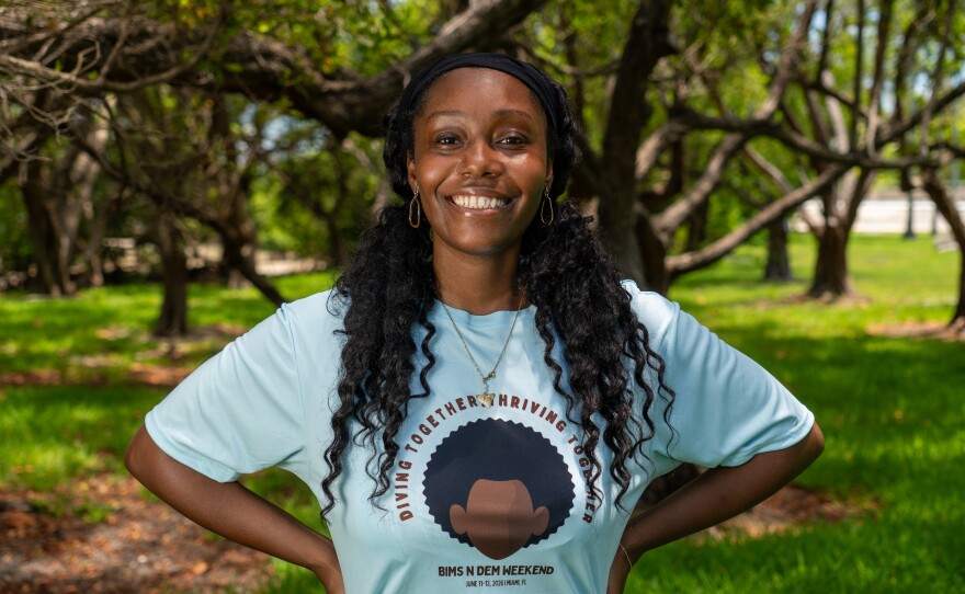 Ashley Summerall, Black in Marine Science member, stands