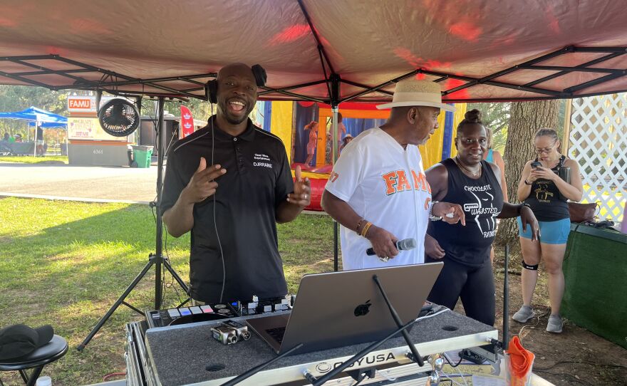 Joe Bullard MCs with a live DJ