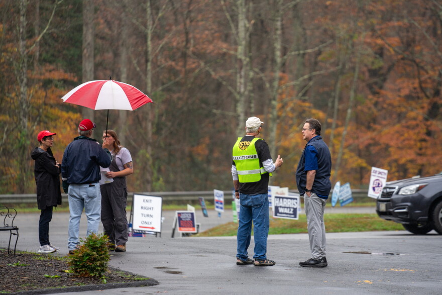 NC State Senator speaks with volunteers at