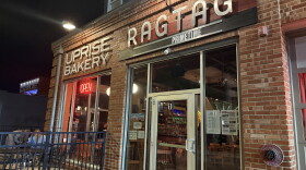 The red brick exterior of Columbia movie theater Ragtag Cinema and its associated bakery, Uprise.