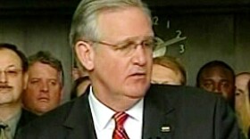 Missouri Governor Jay Nixon addresses workers at Ford's Claycomo assembly plant.